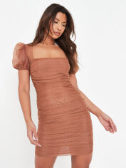 Акція на Плаття-футболка вечірнє коротке жіноче Missguided DE931456 34 Коричневе від Rozetka