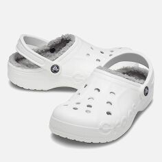 Акция на Жіночі крокси утеплені Crocs Baya Lined Clog 205969-11H 39-40 (M7/W9) 25 см Білі от Rozetka