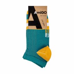 Акція на Шкарпетки чоловічі AmiGO зі смужкою, бірюзові, розмір 25 від Eva