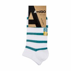 Акція на Шкарпетки чоловічі AmiGO зі смужкою, білі, розмір 25 від Eva