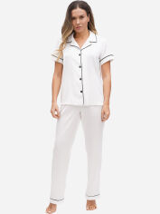 Акция на Піжама (сорочка + штани) жіноча великих розмірів Martelle Lingerie М-320 44 (XXL) Молочна от Rozetka