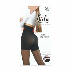 Акція на Колготки жіночі Siela Talia Perfect з високою талією та моделювальними шортиками, 20 DEN, Daino, розмір 2 від Eva