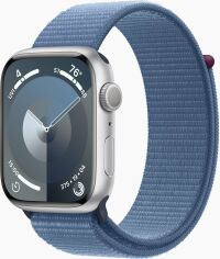 Акція на Apple Watch Series 9 45mm Gps Silver Aluminum Case with Winter Blue Sport Loop (MR9F3) від Y.UA