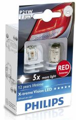 Акция на Led лампа Philips X-tremeVision P21W 12V Led 12898RX2 (2шт.) от Y.UA