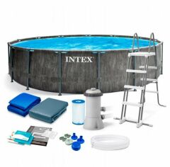 Акция на Бассейн каркасный Intex 26744 Np 549 x 122 см (5 678 л/ч, лестница, тент, подстилка, насос-фильтр, в коробке) от Stylus