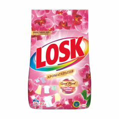 Акція на Пральний порошок Losk Ароматерапія, з ефірними оліями та ароматом малайзійських квітів, автомат, 14 циклів прання, 2.1 кг від Eva
