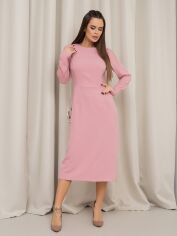 Акция на Плаття міді літнє жіноче ISSA PLUS 13842 XL Рожеве от Rozetka