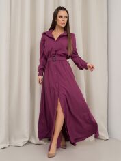 Акція на Плаття-сорочка довге осіннє жіноче ISSA PLUS 14460 S Фіолетове від Rozetka