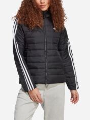 Акция на Куртка демісезонна коротка з капюшоном жіноча Adidas Hooded Premium Slim Jacket HM2612 36 Чорна от Rozetka