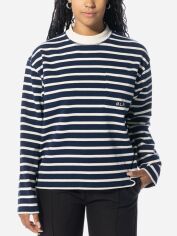 Акция на Лонгслів довгий жіночий Olaf Stripe Sweatshirt WMN W140203-NAVY-WHITE M Темно-синій от Rozetka