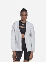Акция на Кардиган жіночий Adidas Loungewear Cardigan W "Light Grey Heather" HL9165 40 Сірий от Rozetka