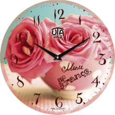 Акция на Настінний годинник UTA 049 VP букет з троянд у чашці от Rozetka