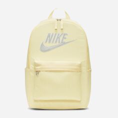 Акція на Рюкзак спортивний тканинний вміщує формат А4 Nike HERITAGE BKPK FB3040-826 25 л Жовтий/Світло-срібний від Rozetka