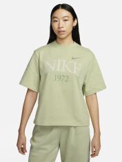 Акція на Футболка оверсайз жіноча Nike Tee Classics Boxy FQ6600-371 XS Оливкова Аура від Rozetka