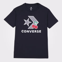 Акція на Футболка бавовняна жіноча Converse Womens Knit T-Shirt 10026042-001 XL Чорна від Rozetka