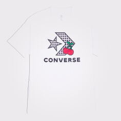 Акция на Футболка бавовняна жіноча Converse Womens Knit T-Shirt 10026042-102 XL Біла от Rozetka