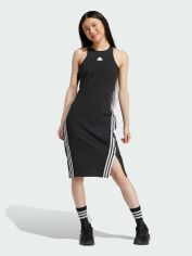 Акция на Плаття міді літнє жіноче Adidas W FI 3S DRESS IP1575 S Black/White от Rozetka