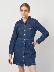 Акция на Сукня-сорочка джинсова коротка осіння жіноча Levi's Flynn Western Core Dress A7592-0000 M New York Mom от Rozetka