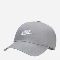 Акція на Кепка Nike Club Cap U Cb Fut Wsh L FB5368-073 S-M Сірий/Білий від Rozetka