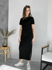Акция на Плаття-футболка довге літнє жіноче Merlini Кассо 700000121 2XL-3XL Чорне от Rozetka