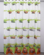 Акція на Тюль VR-Textil №1278т батист із принтом Тачки Біло-помаранчевий із зеленим 270х300 см (40-028) від Rozetka