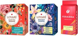 Акция на Комплект чаю Lovare Bergamot Assorted + Black tea Assorted + Кава Ferarra Crema Irlandese 250 г от Rozetka