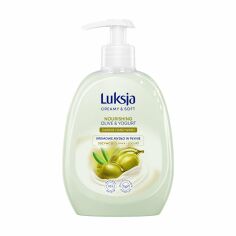 Акція на Рідке крем-мило Luksja Creamy & Soft Nourishing Olive & Yoghurt Caring Hand Wash, 500 мл від Eva