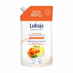 Акція на Рідке крем-мило Luksja Creamy & Soft Energizing Peach & White Tea Caring Hand Wash, 400 мл від Eva