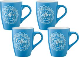Акция на Набір чашок Ardesto Coffee Синя 330 мл х 4 шт (SET_AR3469BL_4шт) от Rozetka