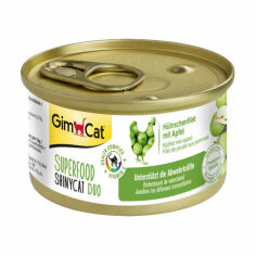 Акція на Вологий корм для кішок всіх порід GimCat Superfood Shiny Cat Duo з куркою та яблуком, 70 г від Eva