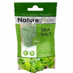 Акція на Соль для ванн морская Nature Code Трава мелиссы и конопляное масло 100г від MOYO