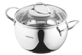 Акція на Кастрюля Gemini нержавеющая сталь 4л Ardesto со стеклянной крышкой AR4340GB від Podushka