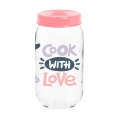 Акція на Банка для зберігання продуктів Herevin Jar-Cook With Love з кришкою, 1 л, 18.6*9.5*9.5 см  (171541-074) від Eva