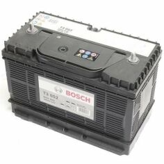 Акция на Автомобильный аккумулятор Bosch 105Ah-12v (T3052), L+, EN800 клеммы по центру, тонкие (5237881715) от MOYO