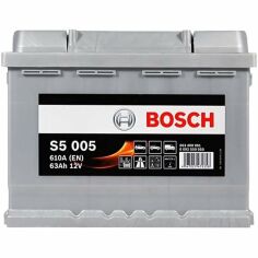 Акція на Автомобильный аккумулятор Bosch 63Ah-12v (S5005), R+, EN610 (5237437144) (0092S50050) від MOYO