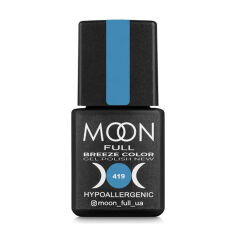 Акція на Гель-лак для нігтів Moon Full Breeze Color Gel Рolish 419 Блакитний, 8 мл від Eva