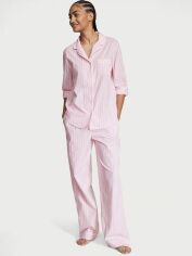 Акция на Піжама (сорочка + штани) жіноча великих розмірів бавовняна Victoria's Secret 825333133 XXL Рожева от Rozetka
