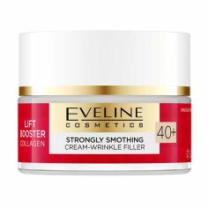 Акція на Розгладжувальний крем для обличчя Eveline Cosmetics Lift Booster Collagen Strongly Smoothing Cream-Wrinkle Filler 40+, 50 мл від Eva