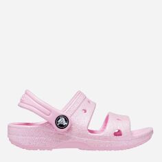 Акция на Дитячі сандалії для дівчинки Crocs Classic Crocs Glitter Sandal TCR207983 22-23 Рожеві от Rozetka