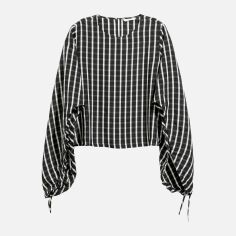 Акція на Блузка жіноча H&M 0609044_клітинка 34 Чорна від Rozetka