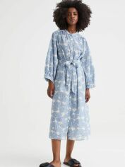 Акция на Плаття-сорочка міді літнє жіноче H&M 061062645_blue S Блакитне з білим от Rozetka
