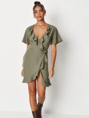 Акція на Плаття на запах коротке жіноче Missguided DD930349 40 Хакі від Rozetka