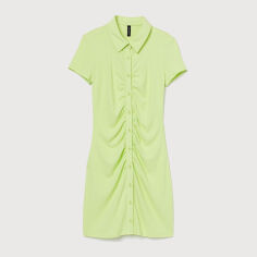 Акция на Плаття-сорочка міні літнє жіноче H&M 060979571 XL Салатове от Rozetka