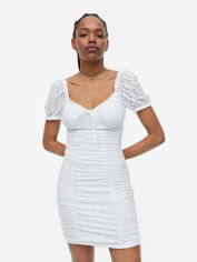 Акция на Плаття-футболка міні літнє жіноче H&M 061062451 M Біле от Rozetka