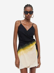 Акция на Плаття міні літнє жіноче H&M 061177683 XS Чорний/Жовтий от Rozetka