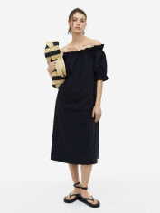 Акция на Плаття міді літнє жіноче H&M 061156755 S Чорне от Rozetka