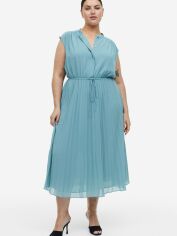 Акция на Сукня міді літня жіноча H&M A1602-1174298 XXL Бірюзова от Rozetka