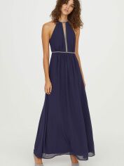 Акція на Сукня вечірня довга жіноча H&M 0608016_тем.синій_02 32 Темно-синя від Rozetka