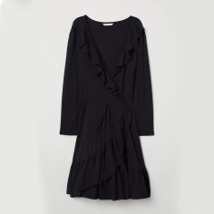 Акція на Сукня на запах міді жіноча H&M 0696447_ч 32 Чорна від Rozetka