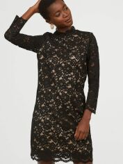 Акція на Сукня коротка жіноча H&M 0680511_квіточка.сітка.чорн_03 34 Чорна від Rozetka